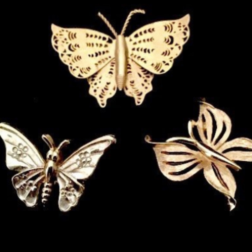 Set of 3 Butterfly Brooches   VSO957